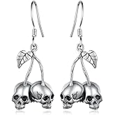 Daixiya Gothic Earrings 925 Sterling Silver Goth Punk Anatomical Heart/Bat/Skull/Mask Rose Stud Earrings Jewelry Gifts for Women Girls