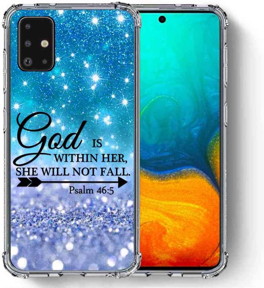 for Samsung Galaxy A51 Case, SuperbBeast [Psalm 46:5 God is Within her, she Will not Fall] Ultra Slim Thin Protective Case Cover/Reinforced Corner