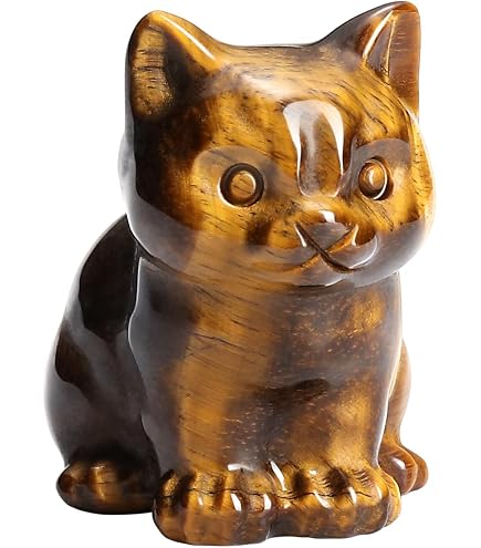 Sculpture de luxe en pierre de chat noir – Décoration d'intérieur élégante et prête à offrir | Cristaux sculptés à la main et pierres de guérison sculptées | Figurine sculptée de guérison | Souvenir