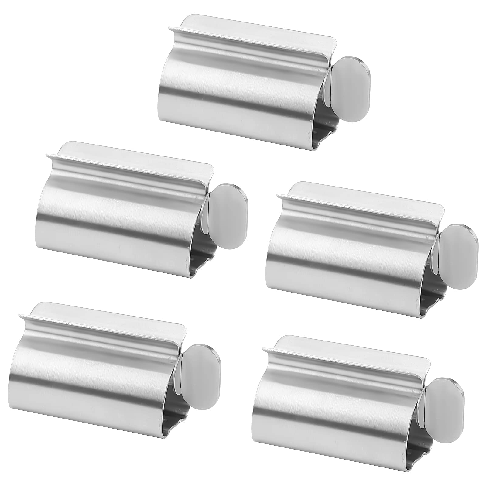 NGOSUET Pack of 5 Tube Press Stainless Steel Toothpaste Squeezer with Tube Key, Toothpaste Squeezer Dispenser Tubes Squeezer, Toothpaste Tube Squeezer for All Tubes