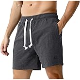 Arjen Kroos Men Sweat Cotton Shorts with Zipper Pockets 5 Inch Athletic Gym Stretch Workout Short