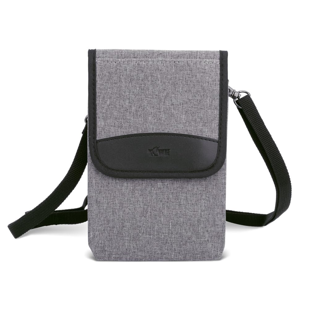 KIWIFOTOS Cell Phone Holster Mobile Phones Belt Pouch Phone Holder Bag with Shoulder Strap Carrying Cases Pouch Bag(Single Layer, Gray)