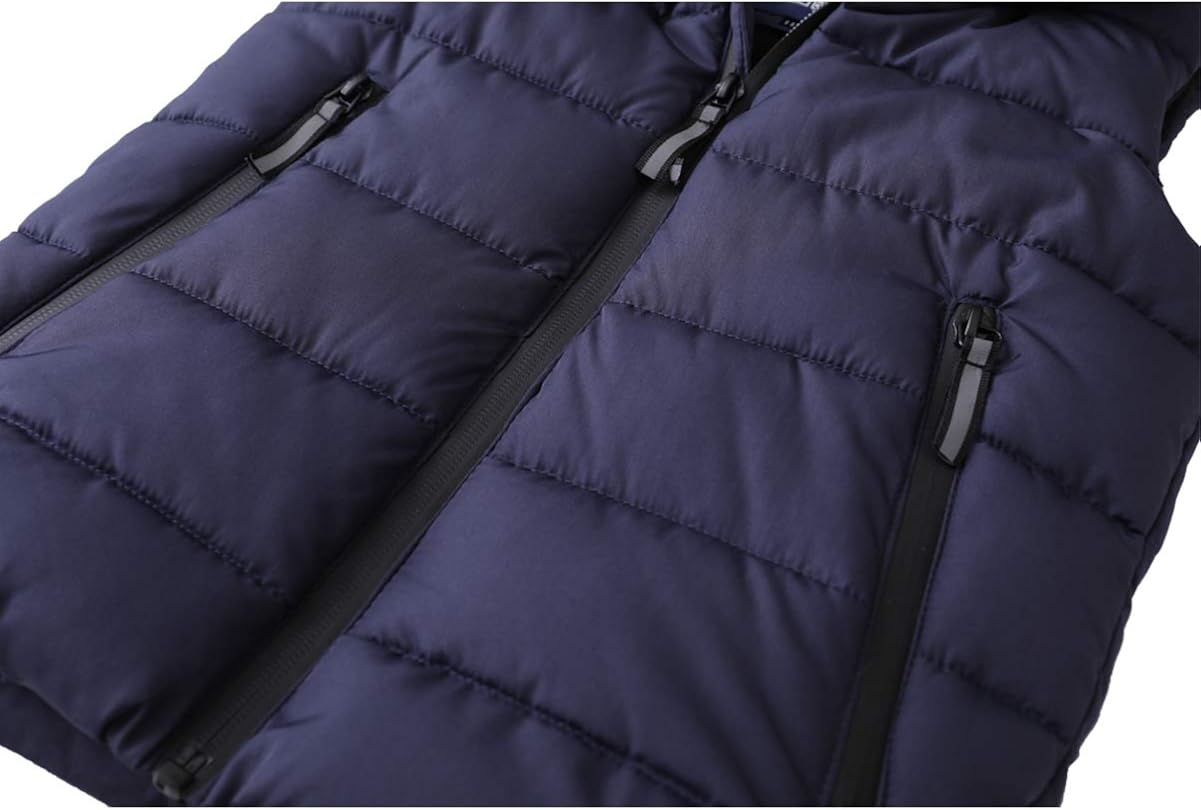 Hiheart Boys Zip-up Fleece Lined Cotton Padded Vest with Hood: Clothing