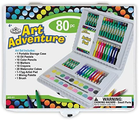 Royal Brush AVS-511 80 Piece Art Adventure Art Set, Multicolor