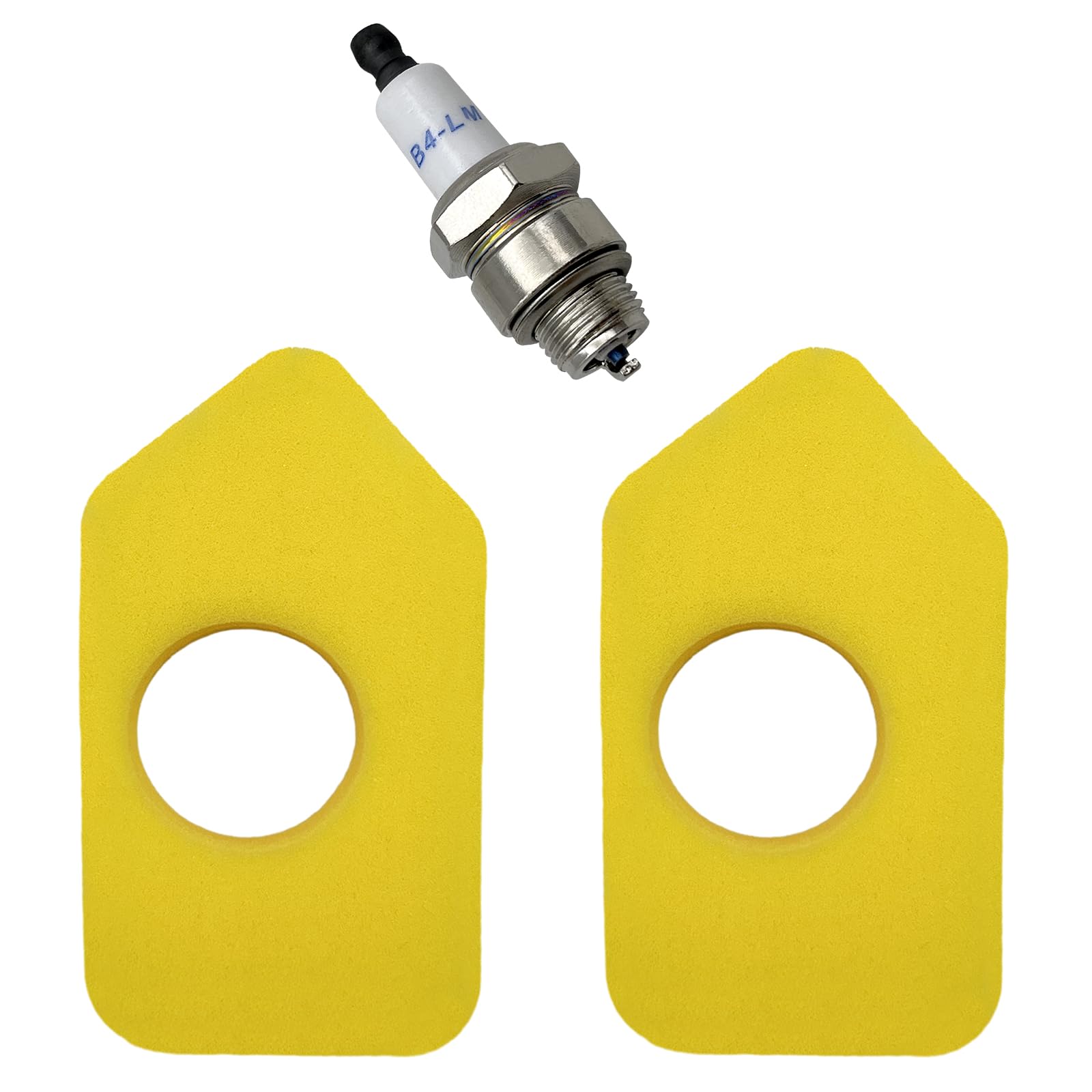 Yellow Foam Air Filter 698369 for BS Classic Sprint and Quattro Engine Spark Plug Replaces for ST J19LM, RJ19LM, 802592, 5095K