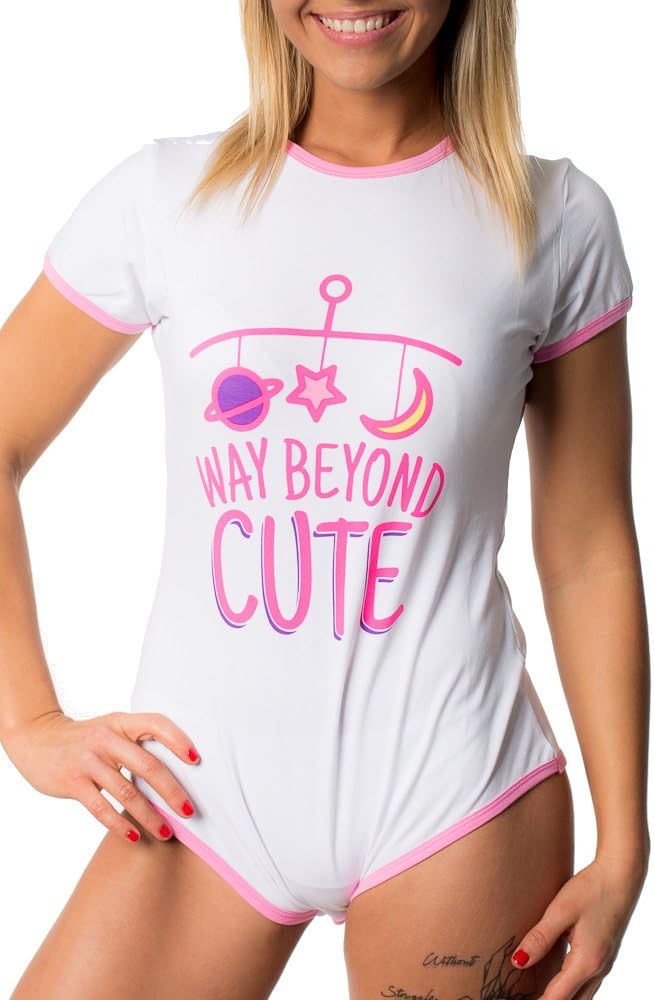 Littletude Adult Baby (ABDL) Snap Crotch Onesie - Way Beyond Cute - Yellow