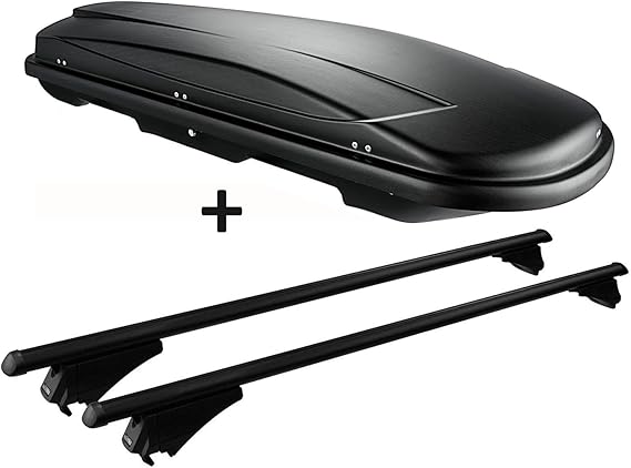 Box Tetto VDP Juxt 600 Litri - Valigetta Tetto Nera Con Barre Per Volvo