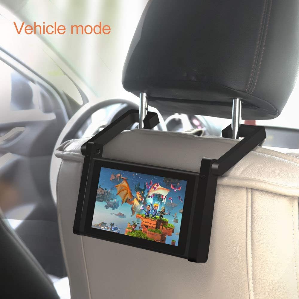 Stand for Nintendo Switch, Holder for Nintendo Switch and Switch Car Mount - Black ( 2 in 1)