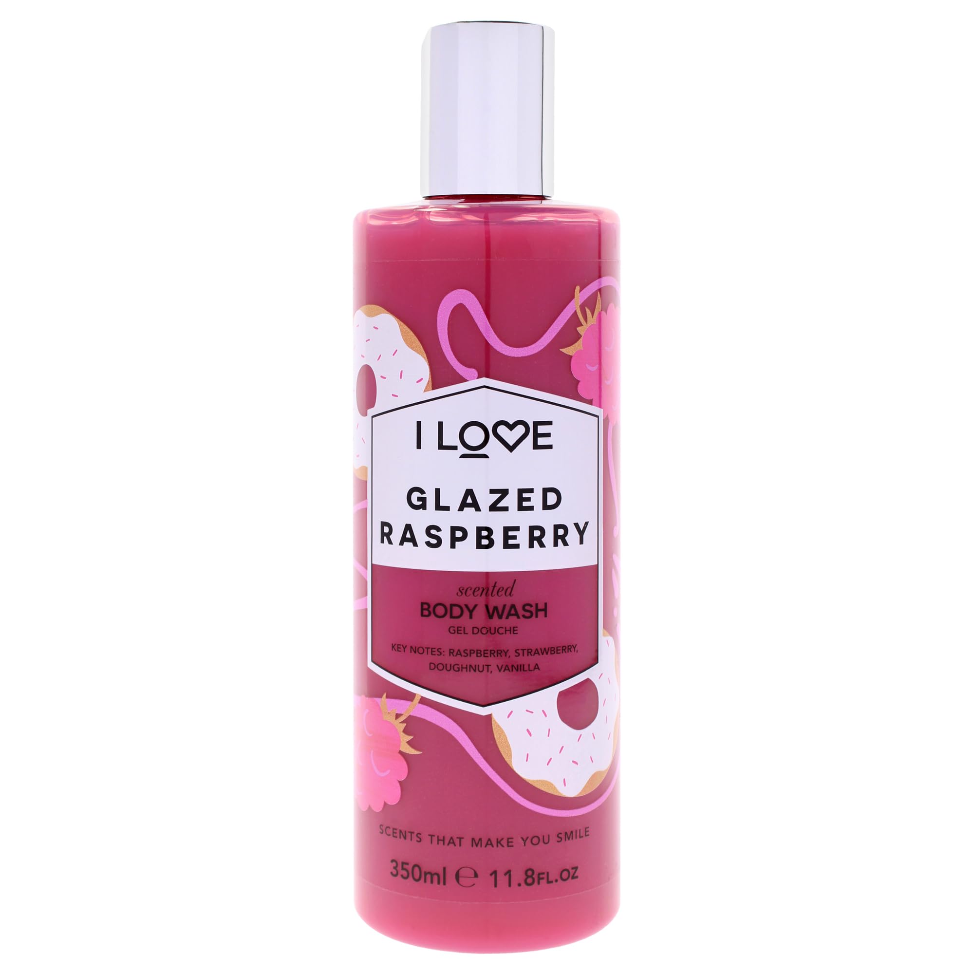 I Love Signature Glazed Raspberry Scented Body Wash, Rich & Creamy Foam Which Contains Natural Fruit Extracts, Cruelty-Free & Vegan-Friendly - 350ml