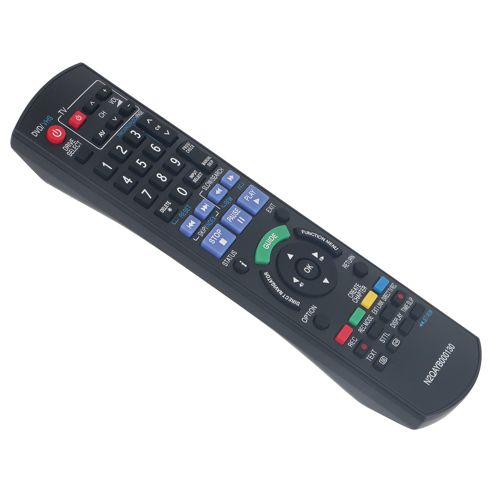 VINABTY N2QAYB000130 Remote Control Replacement for Panasonic DVD DMR-EZ48 DMR-EZ48V DMR-EZ49V DMR-EZ49 DMR-EX98 DMR-EX99 DMREX98 DMREX98V DMREZ47 DMREZ47VEBK DMREZ47VEBS DMREZ48 DMREZ48VEBDMREZ48VEBK