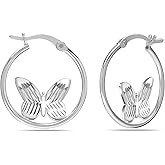 LeCalla 925 Sterling Silver Hoop Earrings | Lightweight Round Click-Top Small Classic Earring Hoops | Anniversary Birthday Women Gifts Sensitive Ears