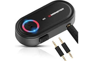 XTREME DIGITAL LIFESTYLE ACCESSORIES Monster Bluetooth Audio Receiver, Aux Bluetooth Adapter with 3.5mm Jack, Hands-Free Calls, Siri & Google Voice Compatible, for Home Stereo, Headphones & Car Connectivity
