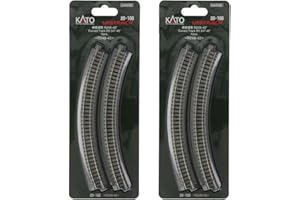 GENERIC Kato USA Model Train Products Unitrack, 249mm (9 3/4") Radius 45-Degree Curve Track 4-Piece× 2pack (8piece)