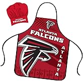 Mojo Licensing Atlanta Falcons Apron Chef Hat Set Full Color Universal Size Tie Back Grilling Tailgate BBQ Cooking Host