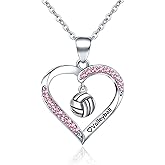 STHSPHOO Softball/Volleyball Birthstone Necklace Gifts for Girls Women - Sport Accessories Gifts Jewelry Birthday Gifts for Lovers Team Coach Player Things Items