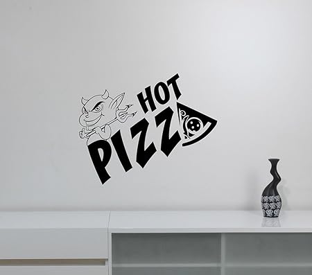 Amazon Com Hot Pizza Sign Vinyl Sticker Decal Restaurant Window Art Decorations For Fast Food Cafe Shop Kitchen Pizzeria Decor Ideas Piz5 Arts Crafts Sewing