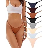 linccure Seamless G-string Thongs for Women - No Show Thong Underwear Stretch Breathable Low Rise Panties 8 Pack