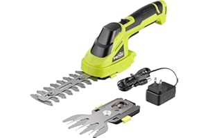 SnapFresh Cordless Grass Shear Bush Trimmer, 2 in 1 Handheld Hedge Trimmer, 7.2V Electric Grass Trimmers, Lightweight Shrubbery Trimmers Battery & Charger Included, Shrub Trimmer for Garden(Green)