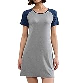 BAMBOO COOL Nightgowns for Women Sleepshirts Cute Short Sleeve Dress Pajamas Women's Soft Sleepwear