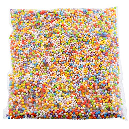RainBabe 2 Packs Polystyrene Styrofoam Filler Foam Mini Beads Balls 2.5-3.5mm for Home decoration Kids DIY (Mixed Color)