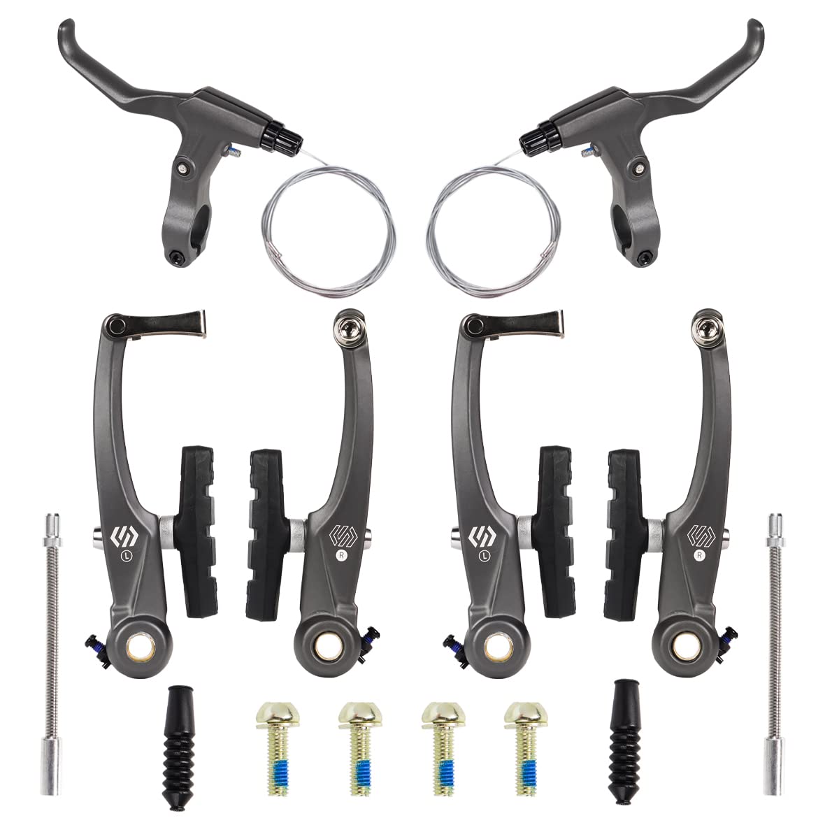 Chooee Mountain Bike Linear V-Brake Set, Bicycle Front and Rear V Brakes ZYZVBS
