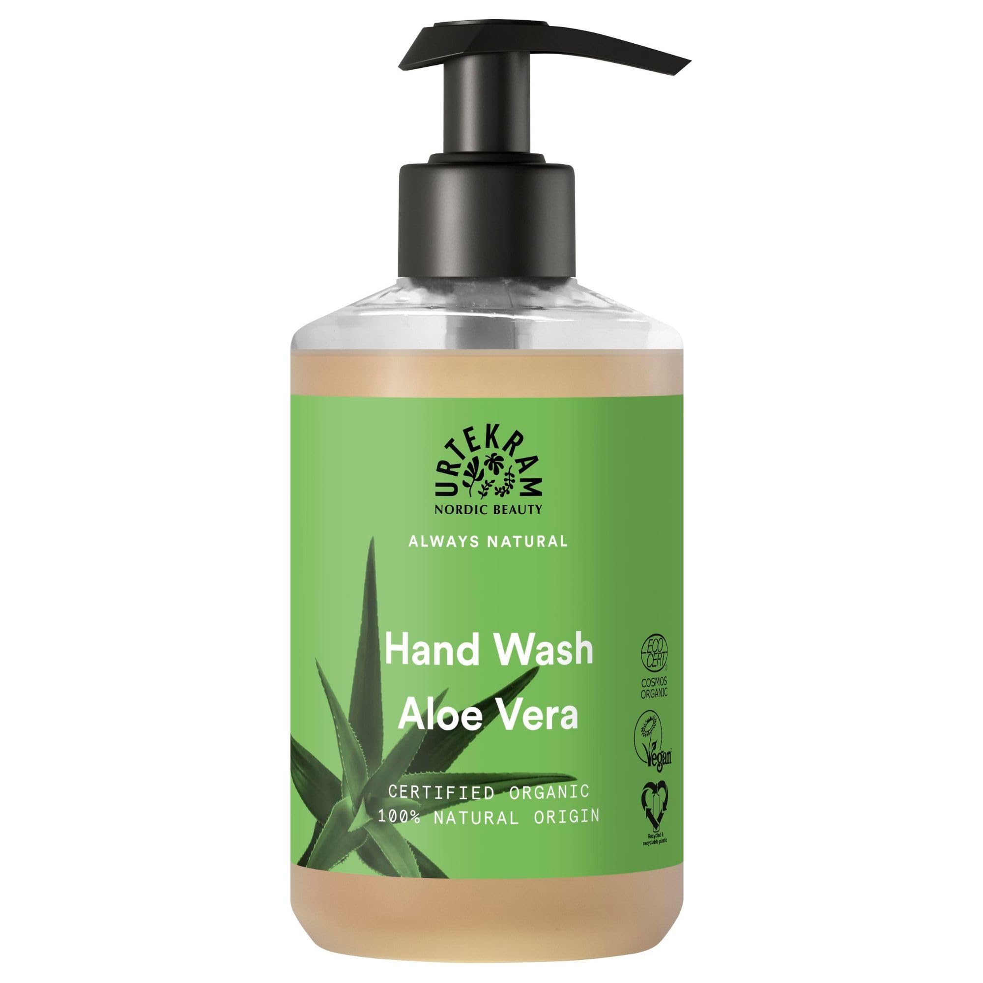 URTEKRAM - Liquid Hand Soap with Aloe Vera - Regenerating, Moisturizing, with Orange Fragrance - 380 ml