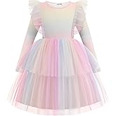 Arshiner Toddler Dress Baby Girls Tutu Tiered Formal Party Sequin Tulle Dresses Fall Winter Clothes for 1-6 Years