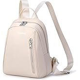 HOMIEE Mini Backpack Purse for Women Girls Light Weight Small Cute Backpacks Waterproof Shoulder Bag Casual Travel Daypack (Beige)