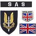 United Kingdom British Special Air Service SAS Flag Embroidery Patch Military Who Dares Wins Tactical Morale Badges Armband Emblem Applique Hook Patches