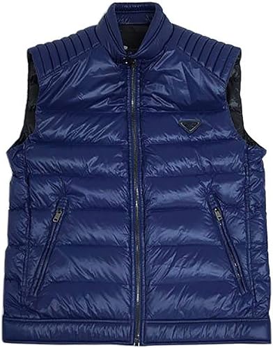 Amazon アウトレット品 プラダ ダウンベスト Prada メンズ ジップアップ Inchiostro ナイロン インキオストロ インクブルー Sgb628 50サイズ 並行輸入品 Prada プラダ シューズ バッグ