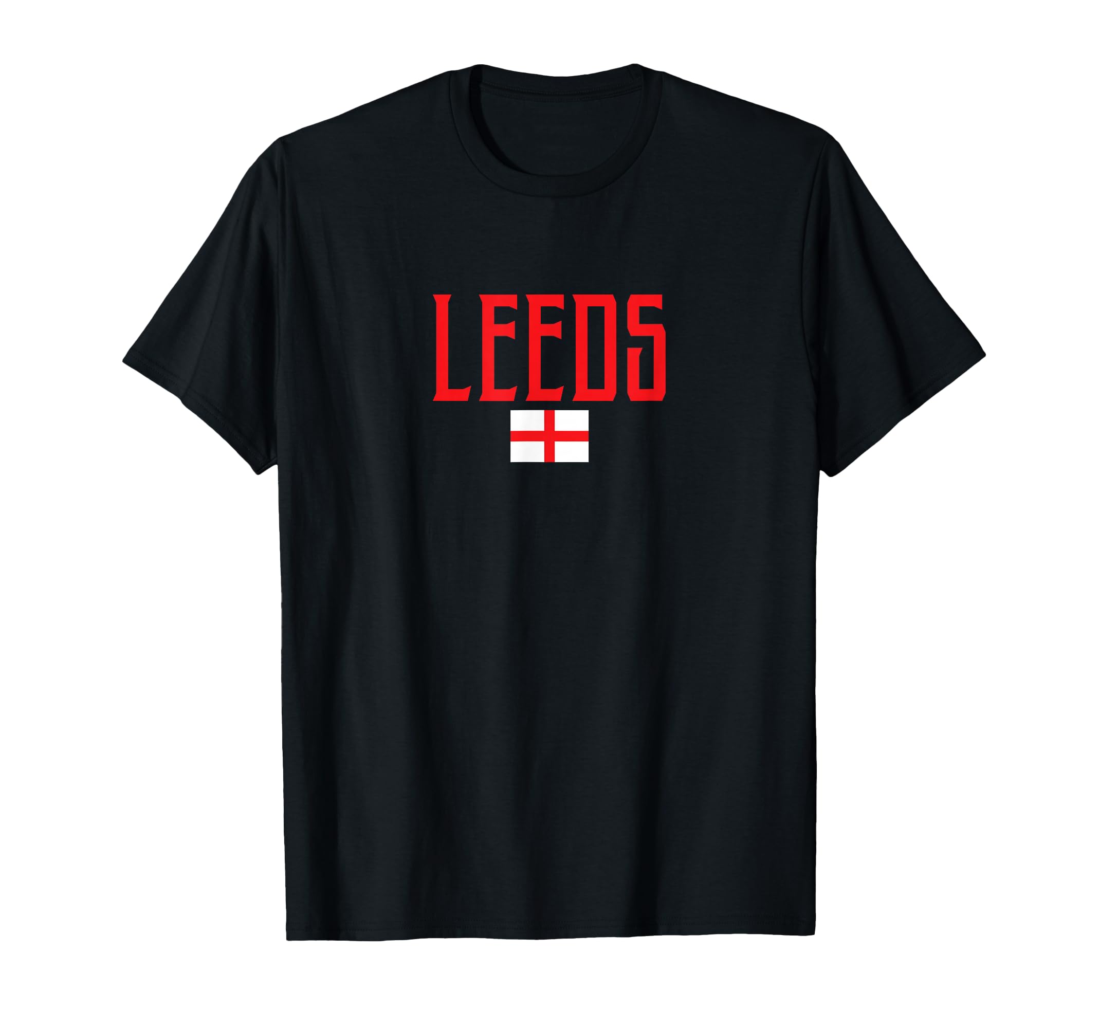Leeds England Flag and Red Text T-Shirt