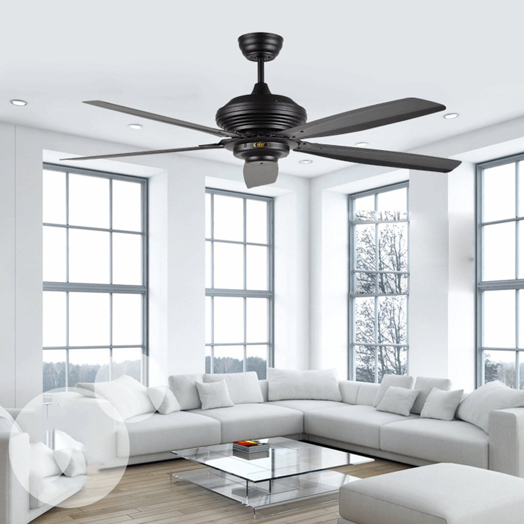 Diaoshan Iron Leaf Hanging Fan Black Ceiling Fan Home Living