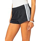 UAURORAO Women Striped Athletic Shorts Elastic Waist Side Stripe Casual Shorts Loose Patchwork Workout Sweat Shorts