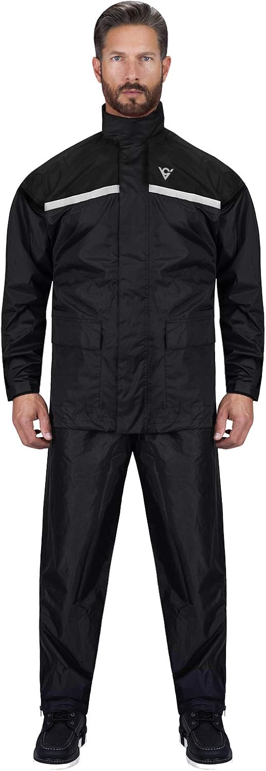 Viking Cycle Motorcycle Rain Gear - Two Piece Motorcycle Rain Suit: Clothing