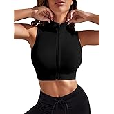 Verdusa Women's Zipper Front Y2k Crop Tank Top Slim Fitted Sleeveless Mock Neck Going Out Tops Streetwear