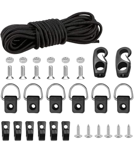 Asas Para Kayak (paquete De 2) – Diseño Fuerte De Mango En T | Bungee Ultra Resistente | Kit De Instalación De Repuesto, Mango De Transporte Para Kayak Con Cordón Y