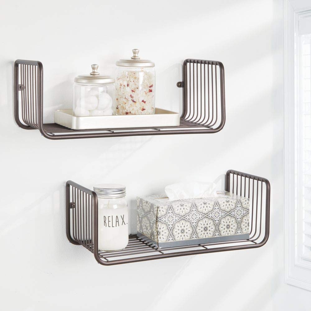 Ideal Bathroom Storage Solution Bronze mDesign Bathroom Shelf Wire