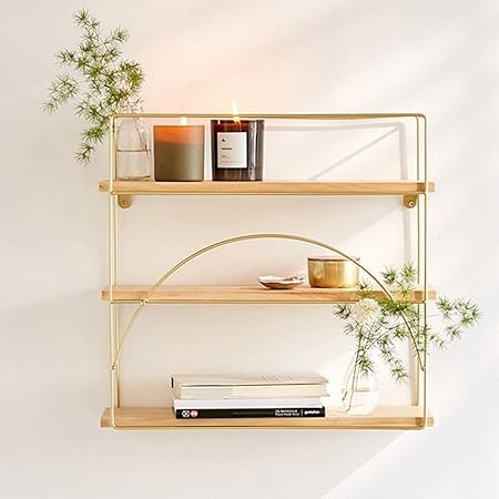 XZG Kreative Racks, Goldene Eisen Kunst Rahmen Massivholzbrett Wand Wand Dekoration Schlafzimmer Wohnzimmer Cafe Kommerzielle