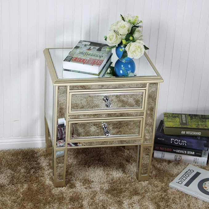 YTSFT Modern Spiegel Schlafzimmer Nachttisch Möbel Beistelltische