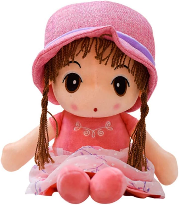 Jguo Plush Toy Bambola di peluche Cappello di Paglia bambola di Garza bambola giocattolo per Bambini bambola bambola Vestito Gonna Regalo di Compleanno Ragazza