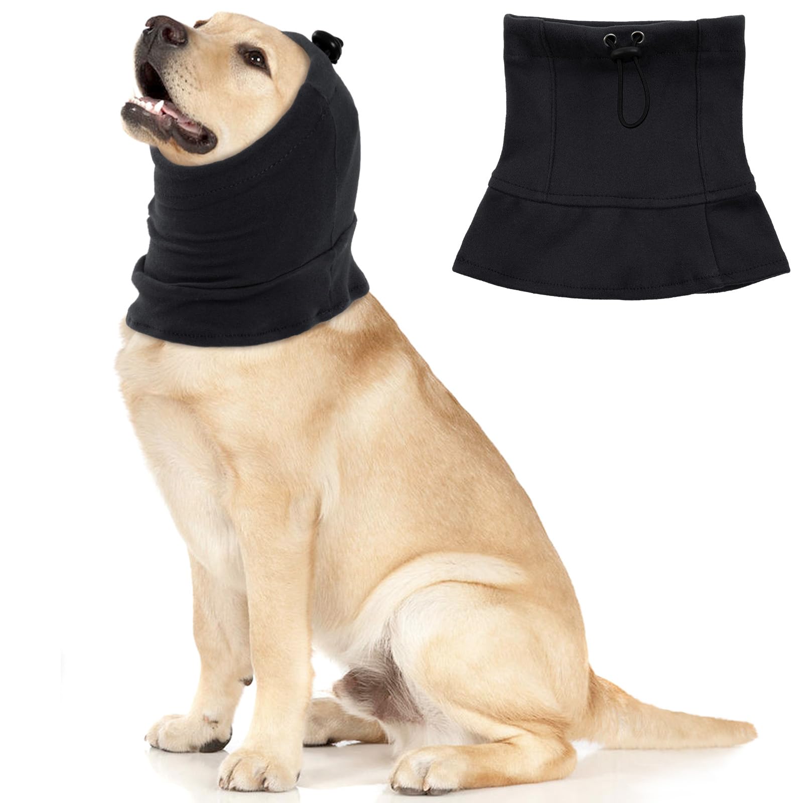 Hjyokuso Dog Snood - Ear Covers for Bath, Grooming & Noise Anxiety Relief - Soft, Breathable Dog Neck & Ear Warmer