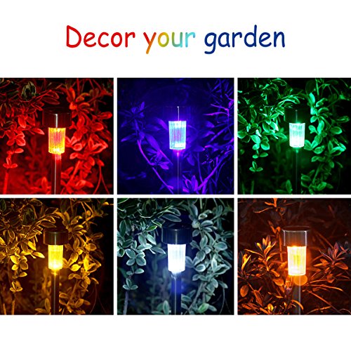 KODOO Solar Garden Lights Outdoor, 6Color 12Pack Stainless Steel Led Pathway Lights for Patio, Lawn, Yard and Walkway - Thumbnail 2