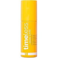 Timeless Skin Care Vitamin C Serum with Vitamin E & Ferulic Acid - 20% Vitamin C Brightening Serum - FaceSerum for Oily & Dry