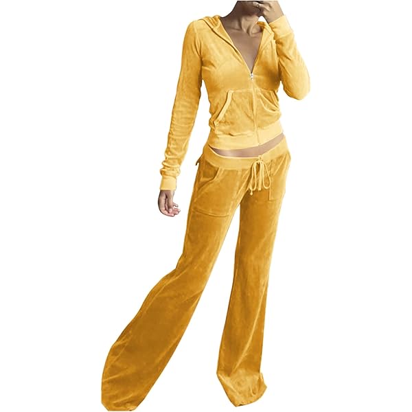 Amazon.com: Women 2 Piece Velour Tracksuits Long Sleeve Full