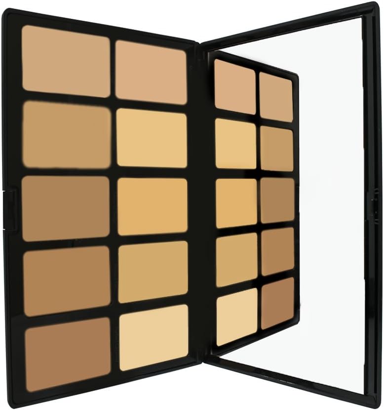 Cream to Powder Foundation Palette by Sacha Cosmetics, Best Pro Natural Matte Makeup Kit for Flawless Finish, Medium to Full Coverage, Normal to Oily Skin
