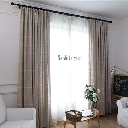 Rideaux Coton Et Lin Gris Style Nordique Art Ombre Rideau