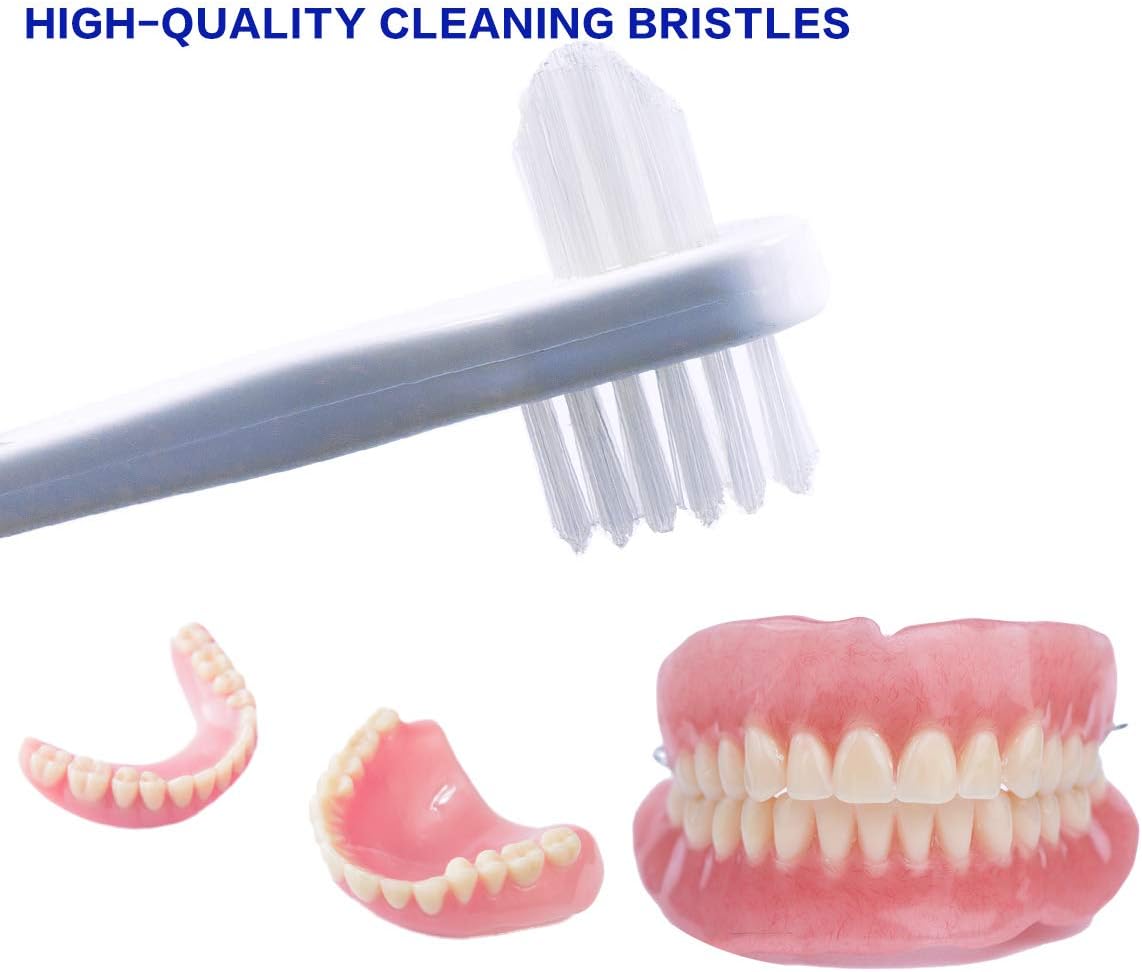 Denture Cleaning Brush hygienic Denture Cleaner Set, T-Shaped Denture Special Toothbrush Tool, Small Hard Toothbrush, for Denture Care(Pack of 3): Health & Personal Care