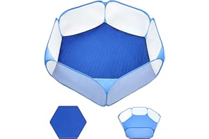 TiereCare Guinea Pig Playpen with Absorbent Mat Bunny Play Pen & Washable Liner Portable Reusable Cage Tent Pad for Rabbit/Hamster/Rat Indoor/Outdoor Exercise