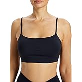 Omwilddo Womens Adjustable Strap Padded Sports Bra Light Support Scoop Neck Yoga Soft Bralette Comfort Loungewear Crop Top