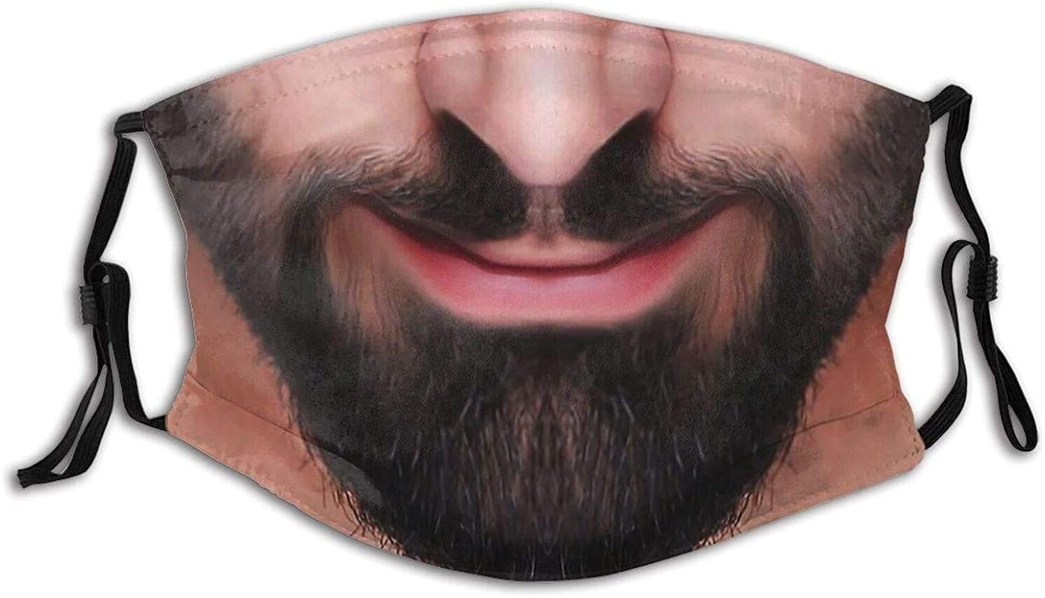 Winter Face Mask Funny Beard Reusable Face Mask with 2